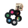 6pcs Record Design Coasters With Gift Box; Vinyl Record Coasters For Drinks Novelty"