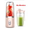 Portable Electric Juicer 400ml Lemon Orange Fruit Squeezer Multifunction Mixer Fruit Smoothie Blender Household Appliances - Pink 2 cups