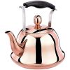 Rose Gold Stainless Steel Kettle; Streamlined Spout; Anti-scalding Handle; tea Kettle for Stove Top Whistling (Size : 4L) - 3L