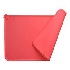 Pet Non Slip Placemat Silicone Mat Waterproof Placemat Feeding Mat Dog Cat Food Tray - Red