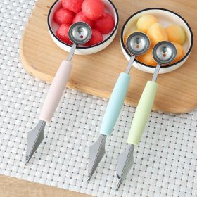 Steel Fruit Digger Cutting Watermelon Artifact Fruit Ball Digging Ball Ice Cream Round Spoon Fruit Cutting Carving Knife - blue