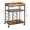 Kitchen And Living Room 3-Tier Food Stand Storage Shelf  - Brown B - 28" x 17" x 37"