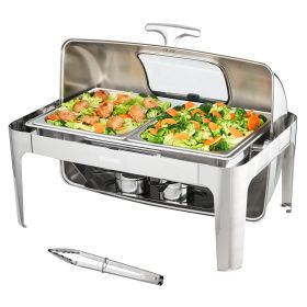 VEVOR 4-Pack Rectangle Chafing Dish Set with Full-Size 8Qt Pan Frame Fuel Holder - 1-Pack