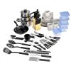 Essential Total Kitchen 83-Piece Combo Set, White - Black