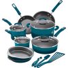 15-Piece Nonstick Pots and Pans Set/Cookware Set, Marine Blue - Blue