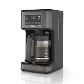 14 Cup Programmable Coffee Maker, Dark Stainless Steel - light stainless steel