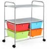 4 Drawers Shelves Rolling Storage Cart Rack - Multicolor