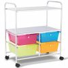 4 Drawers Shelves Rolling Storage Cart Rack - Transparent Multicolor