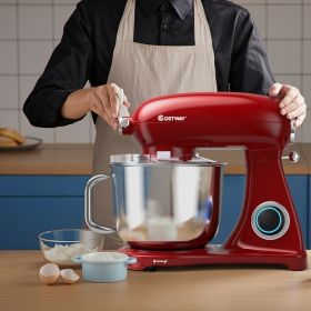 7 Quart 800W 6-Speed Electric Tilt-Head Food Stand Mixer - red