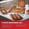 32 Piece Cookware Set, Bakeware and Food Storage Set, Nonstick Pots and Pans - red