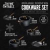 Nonstick 12-Piece Cookware Set, Gold - Gold