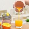 Hand Fruit Juicer Citrus Orange Squeezer Lid Rotation Press Anti-Slip Reamer for Lemon Lime Grapefruit Capacity Machine - 13.3x9.3cm - Pink