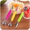 Steel Fruit Digger Cutting Watermelon Artifact Fruit Ball Digging Ball Ice Cream Round Spoon Fruit Cutting Carving Knife - pink