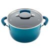 15-Piece Nonstick Pots and Pans Set/Cookware Set, Marine Blue - Red