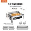 VEVOR 4-Pack Rectangle Chafing Dish Set with Full-Size 8Qt Pan Frame Fuel Holder - 1-Pack