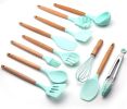 22pcs Silicone Kitchen Cooking Tool Utensil Serving Tools Gadget Heat Resistant - Green