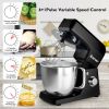 3-in-1 Multi-functional 6-speed Tilt-head Food Stand Mixer - black