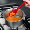 Slotted Silicone Serving Spoon High Heat Resistant Hygienic Design for Cooking Draining & Serving Kitchen Utensil - red