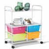 4 Drawers Shelves Rolling Storage Cart Rack - Transparent Multicolor