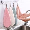 4pcs Thickened Dish Towel; Hanging Hand Towels; Kitchen Rag With Hanging Loop; Bathroom Hand Towels - 6pcs