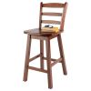 Scalera Ladder Back Swivel Seat Counter Stool; Walnut