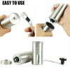 Portable Home Manual Coffee Grinder Stainless Steel with Ceramic Burr Bean Mill - Stainless Steel - Coffee Grinder