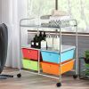 4 Drawers Shelves Rolling Storage Cart Rack - Multicolor