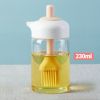 1pc Oil Dispenser; 2 In 1 Wide Opening Bottle With Silicone Brush; Glass Condiment Bottles For Kitchen Cooking; BBQ; Baking - Blue