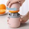 Hand Fruit Juicer Citrus Orange Squeezer Lid Rotation Press Anti-Slip Reamer for Lemon Lime Grapefruit Capacity Machine - 13.3x9.3cm - Pink