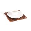 WILLART Wooden Handcrafted Tea Coffee Beer Cup Glass Coaster - Set of 2 (20 cm x 20 cm 0r 8 Inch x 8 Inch)