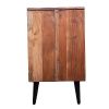 9 Bottle Storage Wine Rack Cabinet with 1 Drawer and Angled Metal Legs, Brown - Default