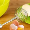 Spiral Egg Whisk Stainless Steel Lightweight Non-Toxic Kitchen Gadget Manual Blender Hand Whisk for Baking Beverage Cooking - 25.8 cm