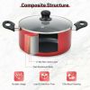 Home Delicacies Hard Anodized Nonstick Cookware Pots and Pans Pieces Set - Black & Red - Hard anodized Aluminum