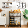 Kitchen And Living Room 3-Tier Food Stand Storage Shelf  - Brown B - 28" x 17" x 37"