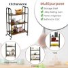 Mini Portable Kitchen Utility Serving Island Cart With Storage Shelves