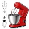 4.3 Qt 550 W Tilt-Head Stainless Steel Bowl Electric Food Stand Mixer - red