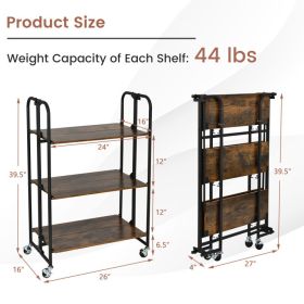 Mini Portable Kitchen Utility Serving Island Cart With Storage Shelves