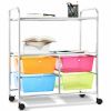 4 Drawers Shelves Rolling Storage Cart Rack - Transparent Multicolor