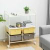 4 Drawers Shelves Rolling Storage Cart Rack - Yellow