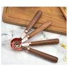 Kitchen Accessories 4Pcs/Set Measuring Cups Spoons Stainless Steel Plated Copper Wooden Handle Cooking Baking Tools - Rose Gold - 4-PC