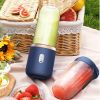 Portable Electric Juicer 400ml Lemon Orange Fruit Squeezer Multifunction Mixer Fruit Smoothie Blender Household Appliances - Pink 2 cups