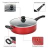 Home Delicacies Hard Anodized Nonstick Cookware Pots and Pans Pieces Set - Black & Red - Hard anodized Aluminum