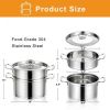 Home Delicacies Pot 2-Tier 304 Stainless Steel Steaming Cookware - Silver - Stainless steel