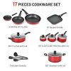 Home Delicacies Hard Anodized Nonstick Cookware Pots and Pans Pieces Set - Black & Red - Hard anodized Aluminum