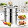 Daily Delicacies Pot 304 Stainless Steel  3-Tier Steamer Pot - Silver - Stainless steel