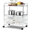 4 Drawers Shelves Rolling Storage Cart Rack - Transparent