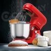 5.3 Qt Stand Kitchen Food Mixer 6 Speed with Dough Hook Beater - red